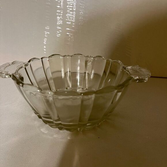 2/$10 Vintage Crystal Bown With Handles Small - Picture 2 of 4